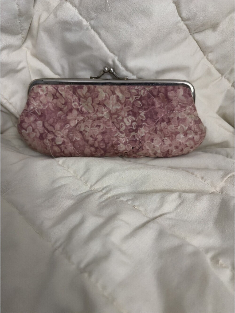 Quilted Pink Floral Coin Purse